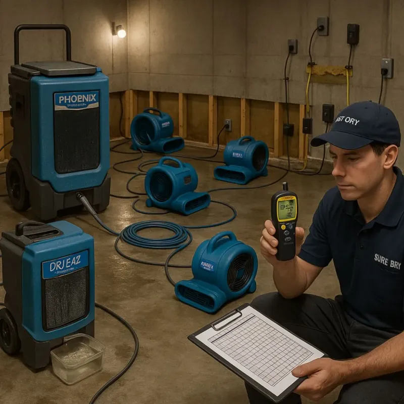 Structural Drying and Dehumidification process in Champlin, MN
